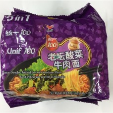 統一100老罈酸菜牛肉麵(袋)5包裝